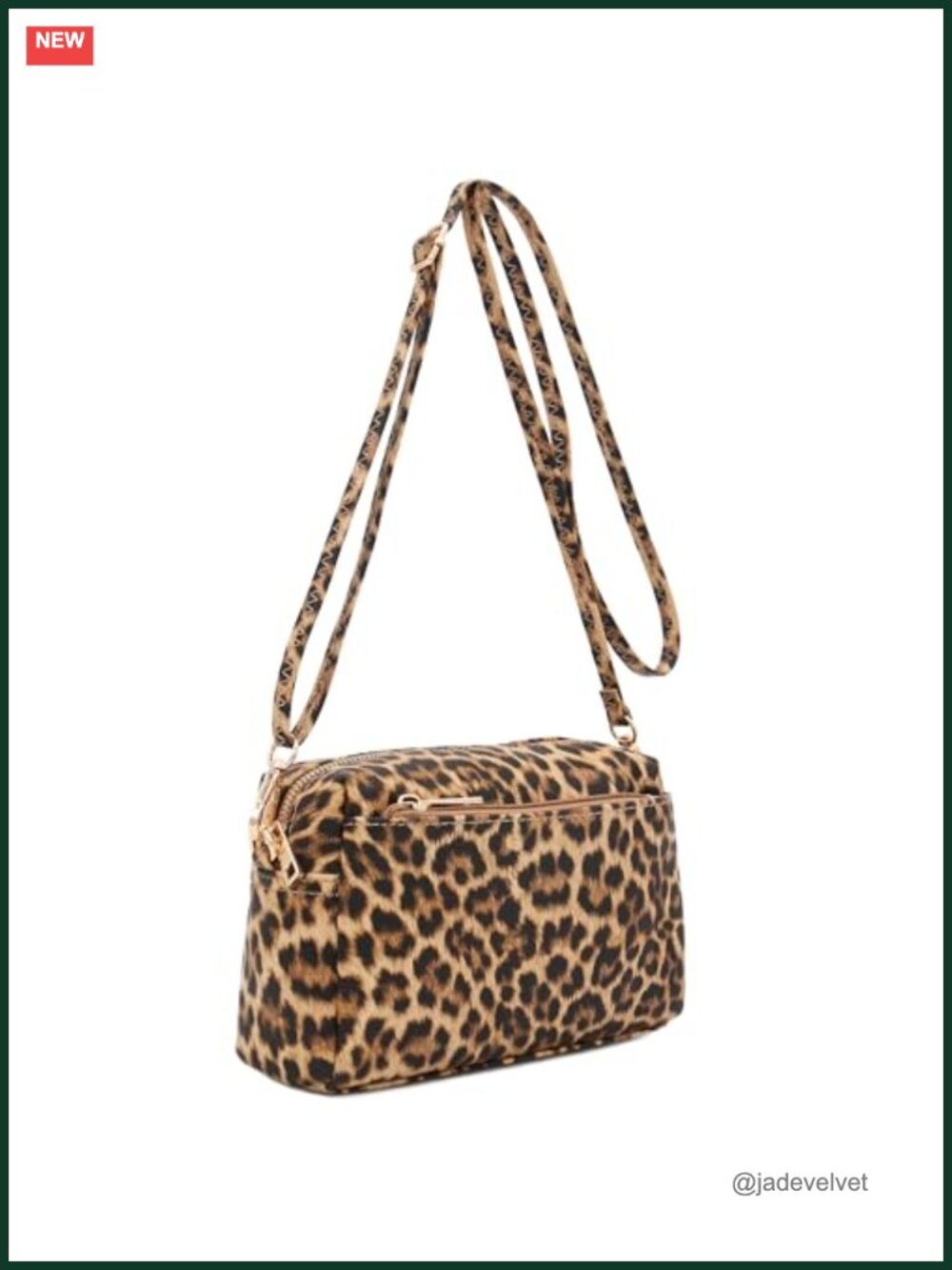 Animal Print Faux Leather Triple Zip Small Crossbody Bag - Picture 2 of 6